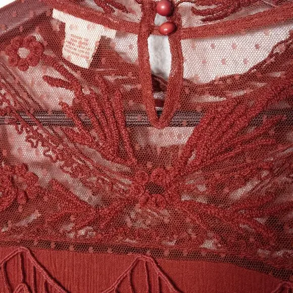 Sundance Lace Dress Rust Size 16 Dark Romantic Gothic Boho - Picture 7 of 10